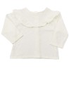 T-shirt ML blanc col froufrou VERTBAUDET taille 3 mois