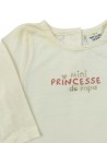 T-shirt ML crème mini princesse de papa TAPE A L'ŒIL taille 3 mois