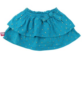 Jupe turquoise pois or...