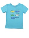 T-shirt MC bleu requins TISSAIA taille 8 ans