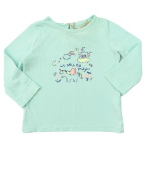 T-shirt ML bleu licorne...