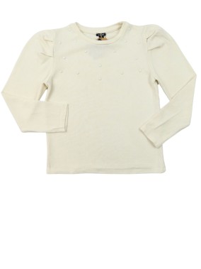 Pull léger blanc perles...
