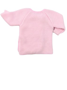 Gilet brassière rose croisée boutons nacre