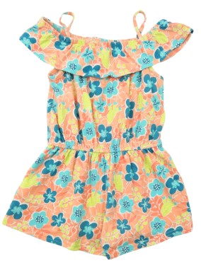 Combishort à fleurs bretelles épaule taille 3 ans