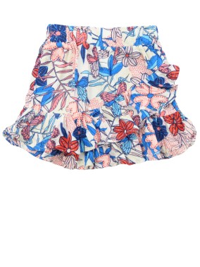 Jupe fleuri froufrou taille...