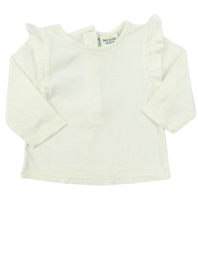 T-shirt ML blanc frou...