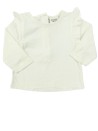 T-shirt ML blanc frou manche TAPE A L'ŒIL taille 3 mois