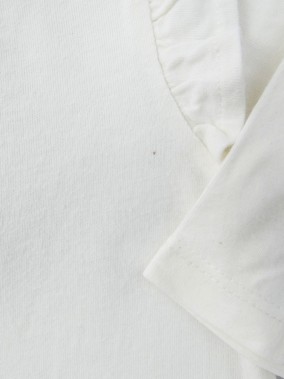 T-shirt ML blanc frou manche TAPE A L'ŒIL taille 3 mois