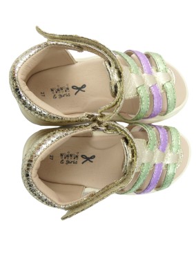 Chaussures sandales brillantes or NINI & GIRLS pointure 27