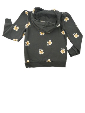 Sweat à capuche gris fleurs TAPE A L'ŒIL taille 8 ans