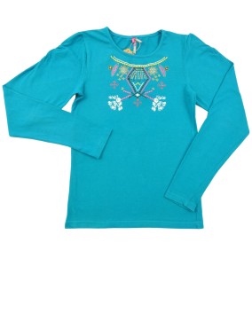 T-shirt ML turquoise etnic...