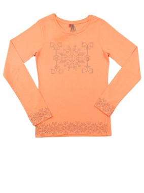 T-shirt ML orange flocons...