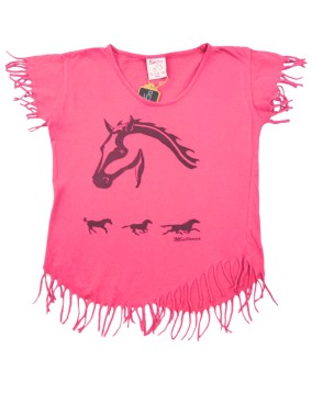 T-shirt MC fuchsia cheval...