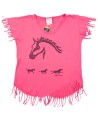 T-shirt MC fuchsia cheval SAMA taille 10 ans