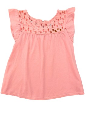 T-shirt MC rose macramé...