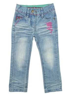 Pantalon bleu jean fleurs...