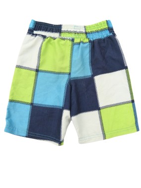 Short de bain bleu à carreaux taille 98cm