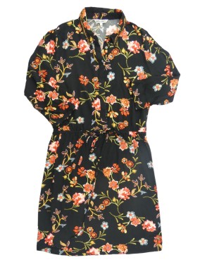 Robe ML noir fleurs perles...