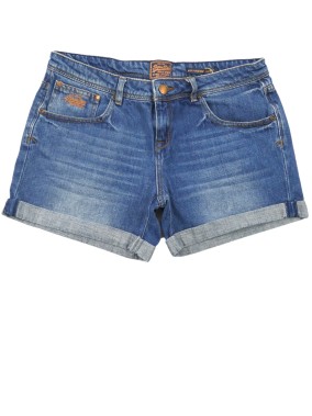 Short bleu jean rebord SUPERDRY taille W28 M