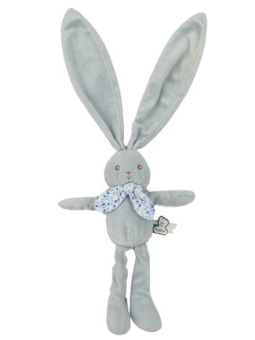 Peluche lapin bleu  nœud...