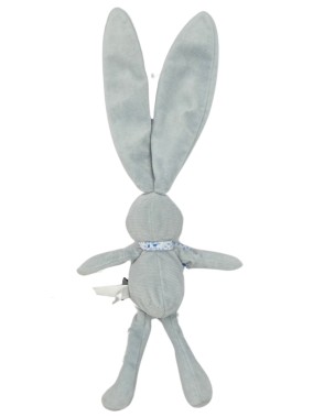 Peluche lapin bleu  nœud fleurs KALOO