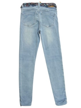 Pantalon jean bleu ceinture fleurs CREEKS taille 10 ans