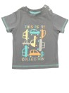 T-shirt MC gris voitures taille 12 mois