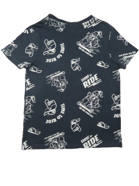 T-shirt MC bleu tortue trotinette KIABI taille 8 ans
