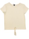 T-shirt MC crème nœud KIABI taille 8 ans