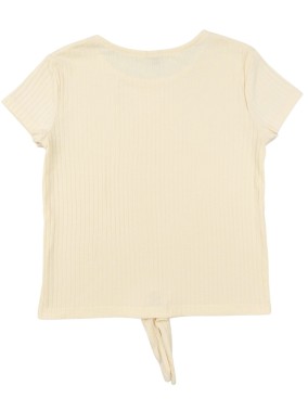T-shirt MC crème nœud KIABI taille 8 ans