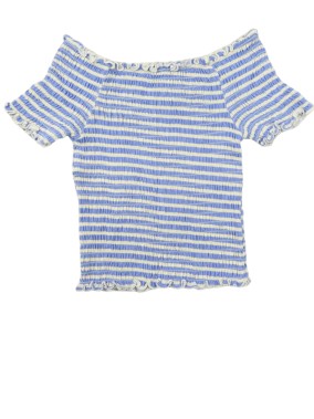 T-shirt MC rayures bleues court KIABI taille 8 ans