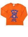 T-shirt ML orange robot KIABI taille 5 ans