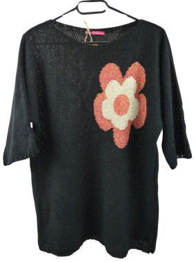 Pull grosse maille fleur...