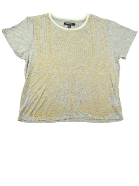 T-shirt MC gris court dorure WOMAN ONLY taille L