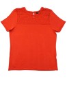 T-shirt MC rouge dentelle carré 123 taille 42