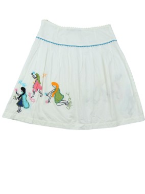 Jupe blanche femmes perles...
