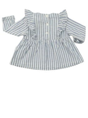 Chemise blanc rayures frou VERTBAUDET taille 3 mois