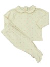 Pyjama 2p beige cœurs roses VERTBAUDET taille 6 mois