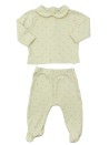 Pyjama 2p beige cœurs roses VERTBAUDET taille 6 mois