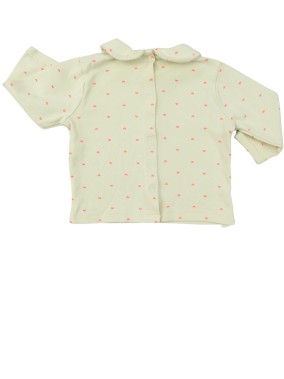 Pyjama 2p beige cœurs roses VERTBAUDET taille 6 mois