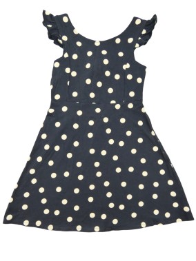 Robe bleue marine pois...