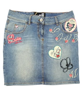 Jupe jean roses love LOVE...