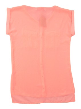 T-shirt chemisier MC rose fluo GEMO taille 12 ans
