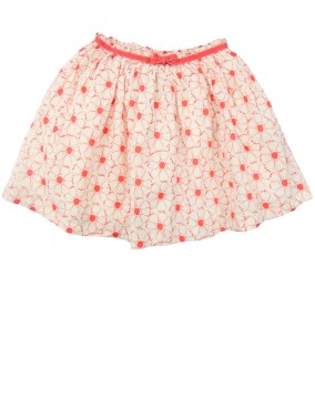 Jupe blc fleurs roses TEX...