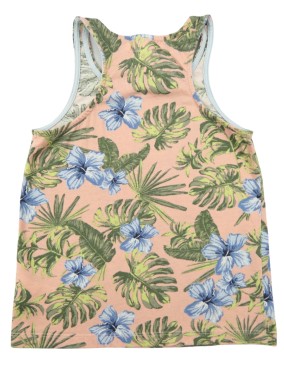 Débardeur rose fleurs bleues H&M taille 6-8 ans