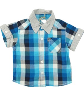Chemise MC carreaux bleus U...