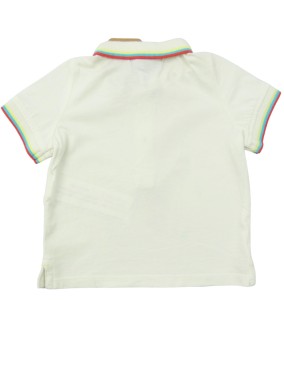 T-shirt MC beige col tricolore SERGENT MAJOR taille 6 mois