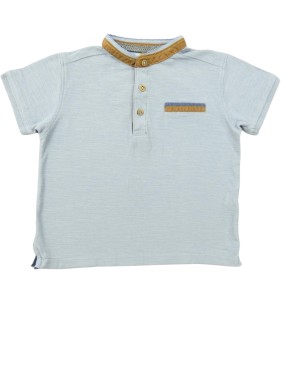 T-shirt MC bleu ciel marron...