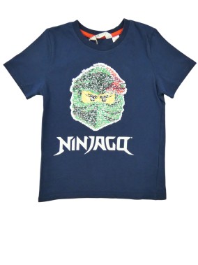 T-shirt MC marine sequins NINJAGO LEGO taille 6-8 ans H&M