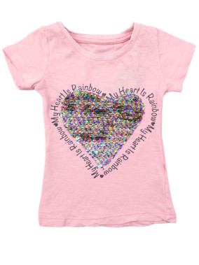 T-shirt MC rose sequins...